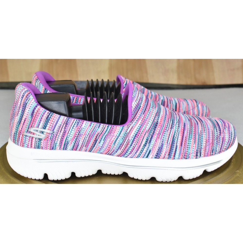 Skechers Go Walk Evolution Women Size 10 Ultra Frenzied Multi Striped Sneakers - Picture 3 of 11